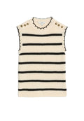 Marks & Spencer STRIPED CREW NECK SCALLOPED EDGE