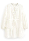 LONG SLEEVE BRODERIE SHORT DRESS - Next - View 1