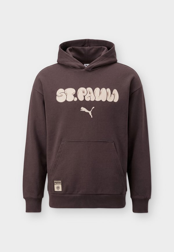Puma FC ST PAULI GRAPHIC HOODIE - Club wear - chocolate brown/beige
