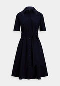 Lauren Ralph Lauren Petite BELTED COTTON-BLEND SHIRTDRESS