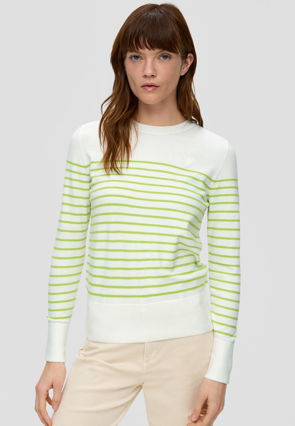 s.Oliver RINGEL MIT KLEINER STICKEREI - Jumper - limettengrün