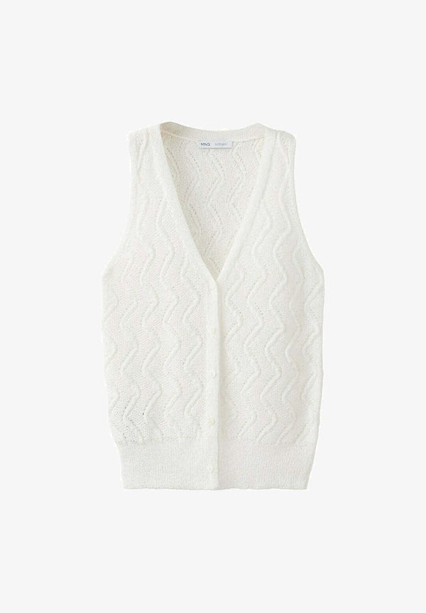 Mango ADULT - Waistcoat - off-white
