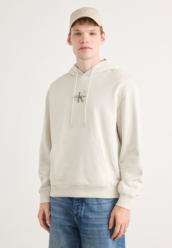 Calvin Klein Jeans MICRO MONOLOGO - Hoodie - chalk