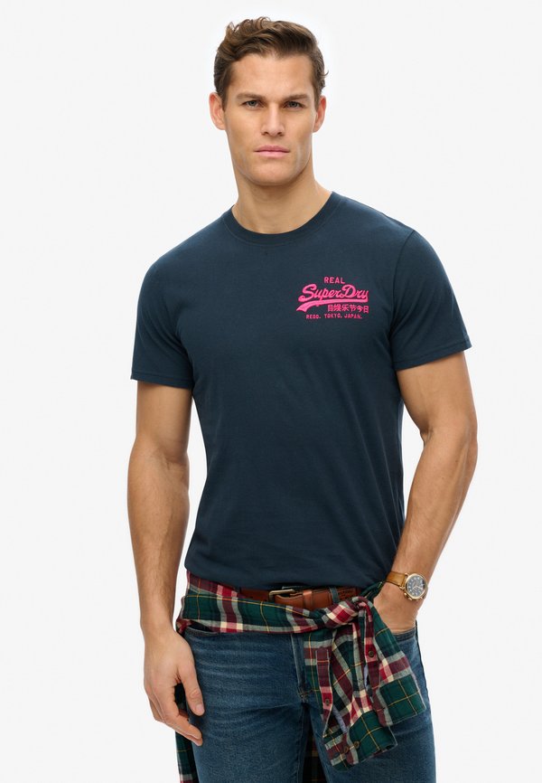 Superdry & Co VINTAGE LOGO EMBROIDERED  - Print T-shirt - eclipse navy