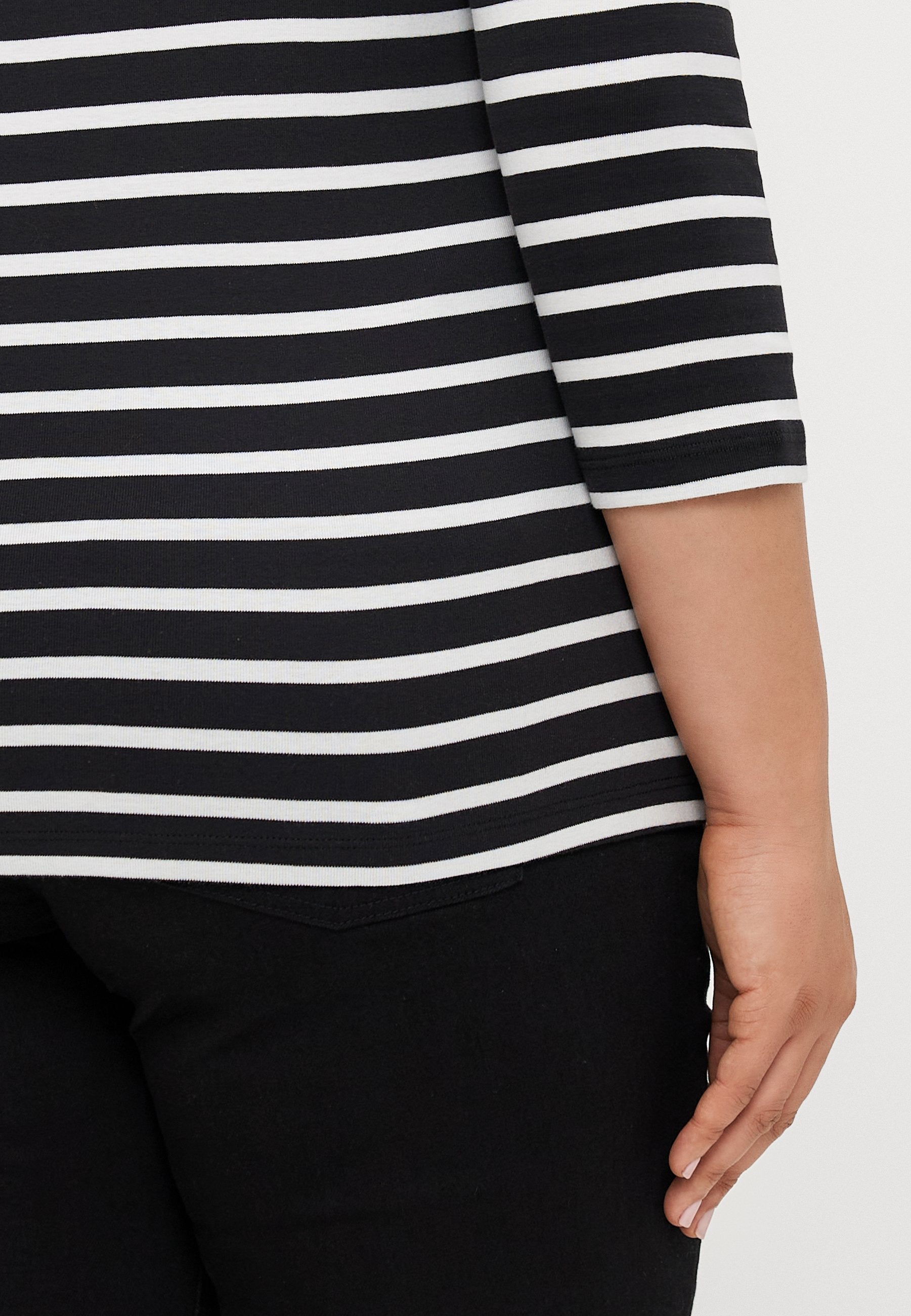 CURVE BOAT NECK THREE-QUARTER SLEEVE T-SHIRT Media 6