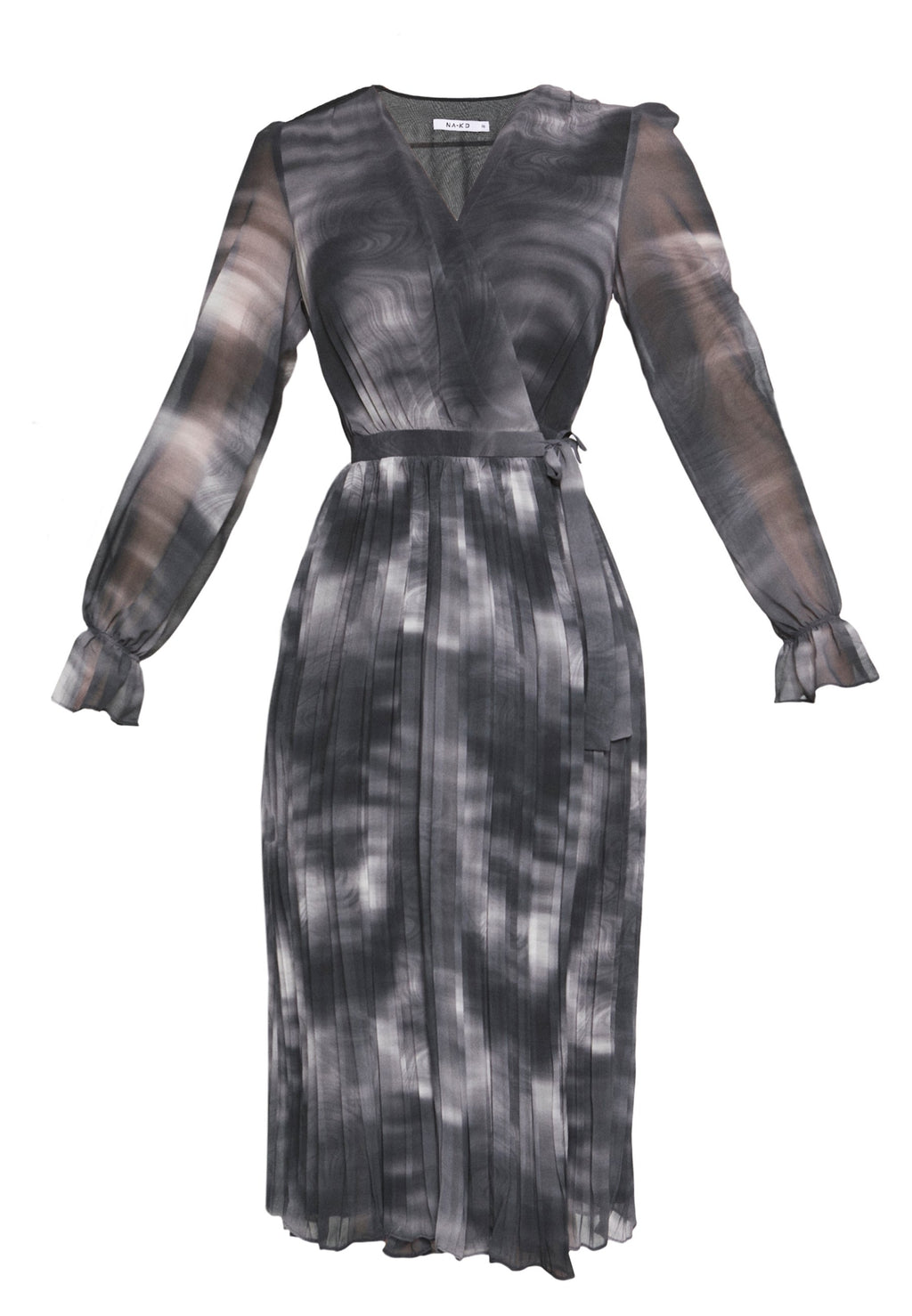 NA-KD TIE DYE MIDI PLEATED DRESS