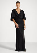 Lauren Ralph Lauren METALLIC KNIT TWIST-FRONT CAPE GOWN