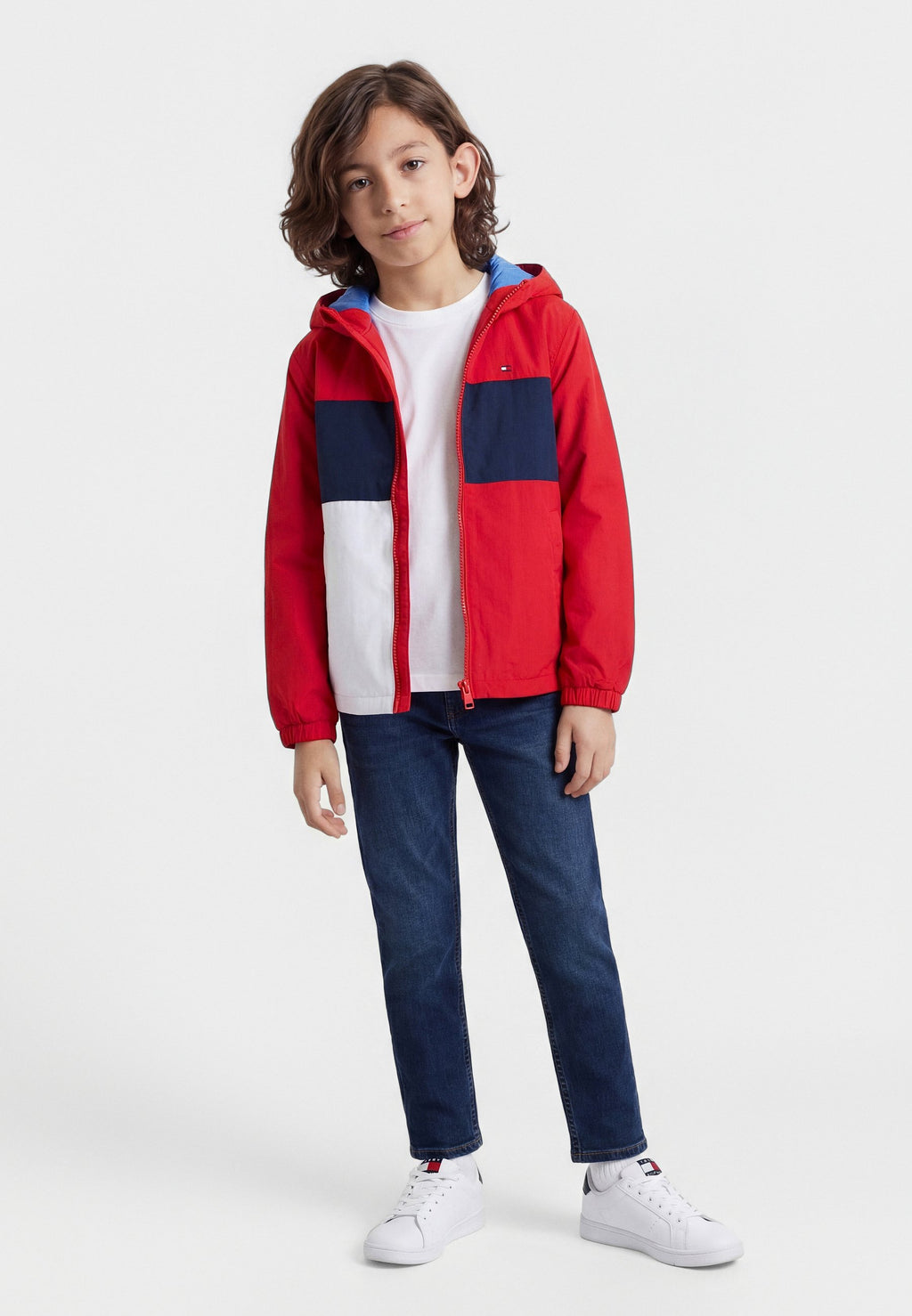 COLOUR-BLOCKED FLAG HOODED JACKET Media 2