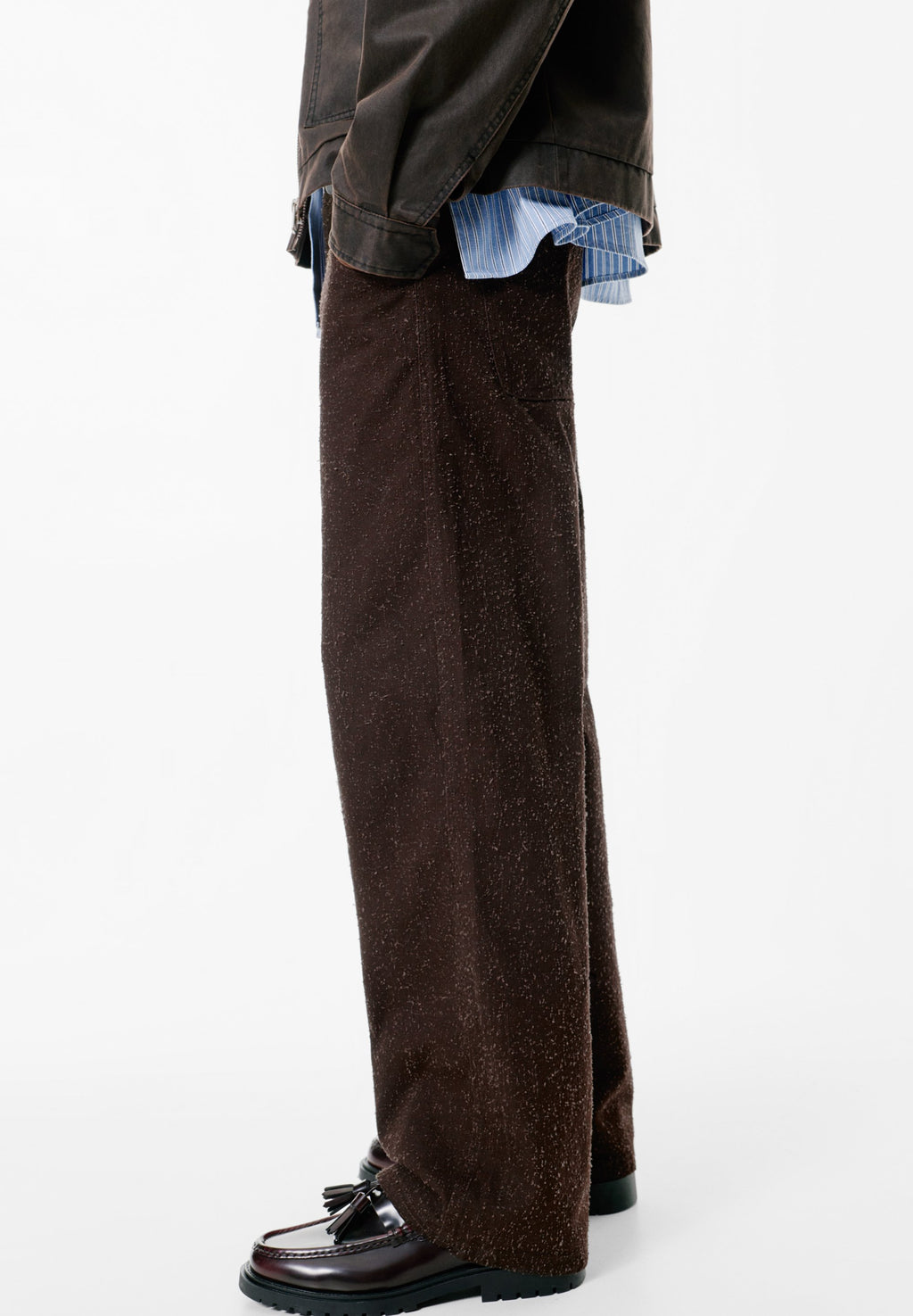PULL&BEAR TEXTURED STRAIGHT-LEG