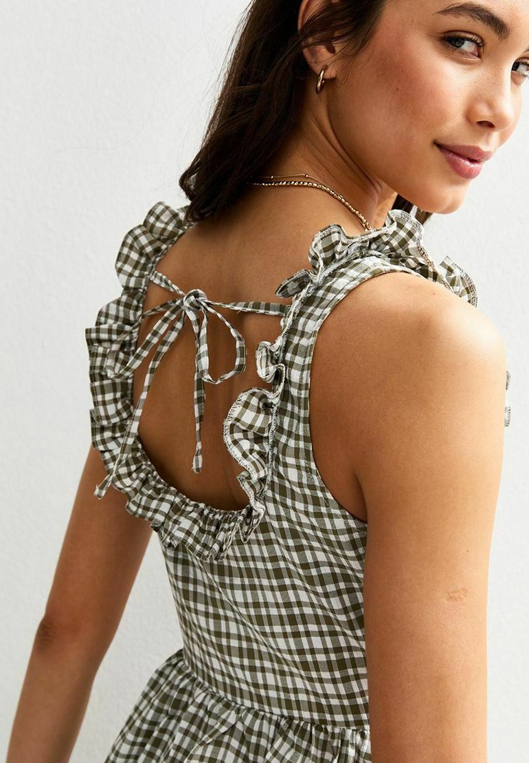 New Look CHECK STRAPPY CORSET MIDI