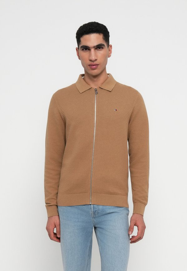 Tommy Hilfiger TEXTURED KNIT ZIP-THRU POLO CARDIGAN