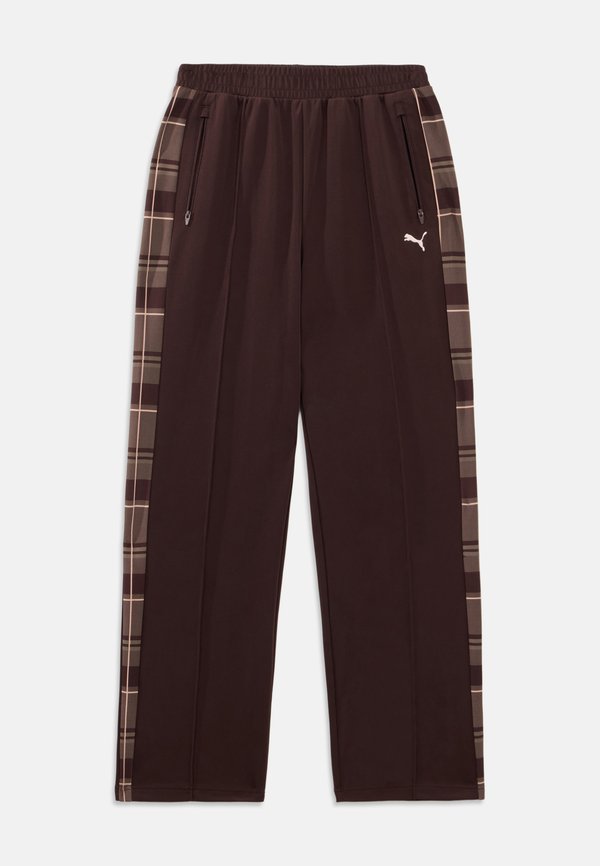Puma TARTAN TRACK PANTS - Tracksuit bottoms - chocolate fondue