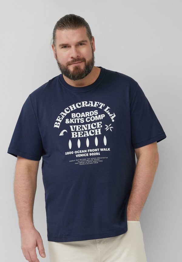 s.Oliver Print T-shirt - tiefblau