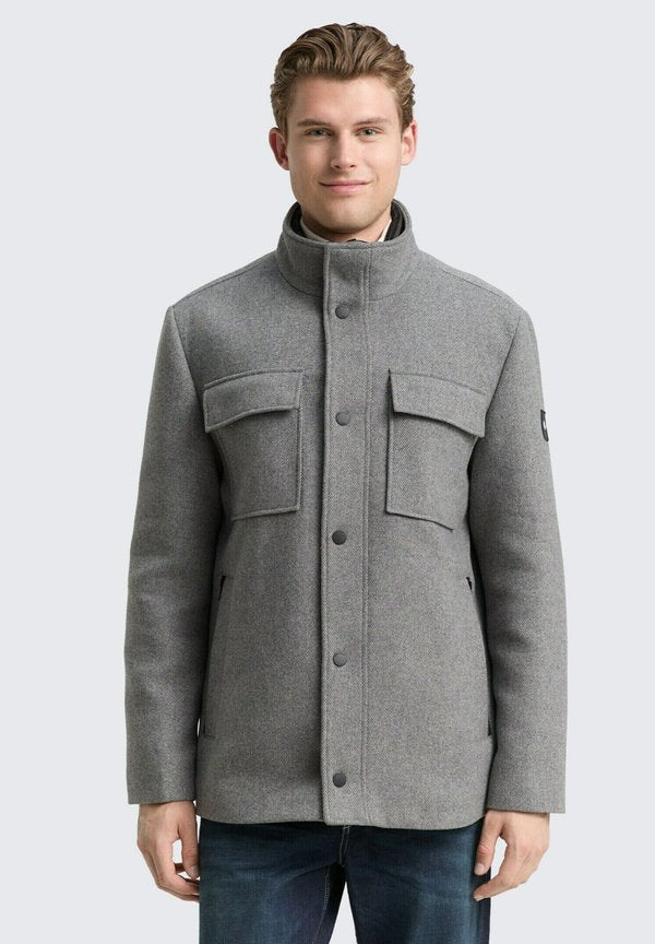 TOM TAILOR Light jacket - light stone grey wool twill