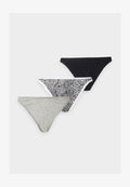 Calvin Klein Underwear DIPPED THONG 3 PACK - Thong - black/ grey heather/ marble snake s
