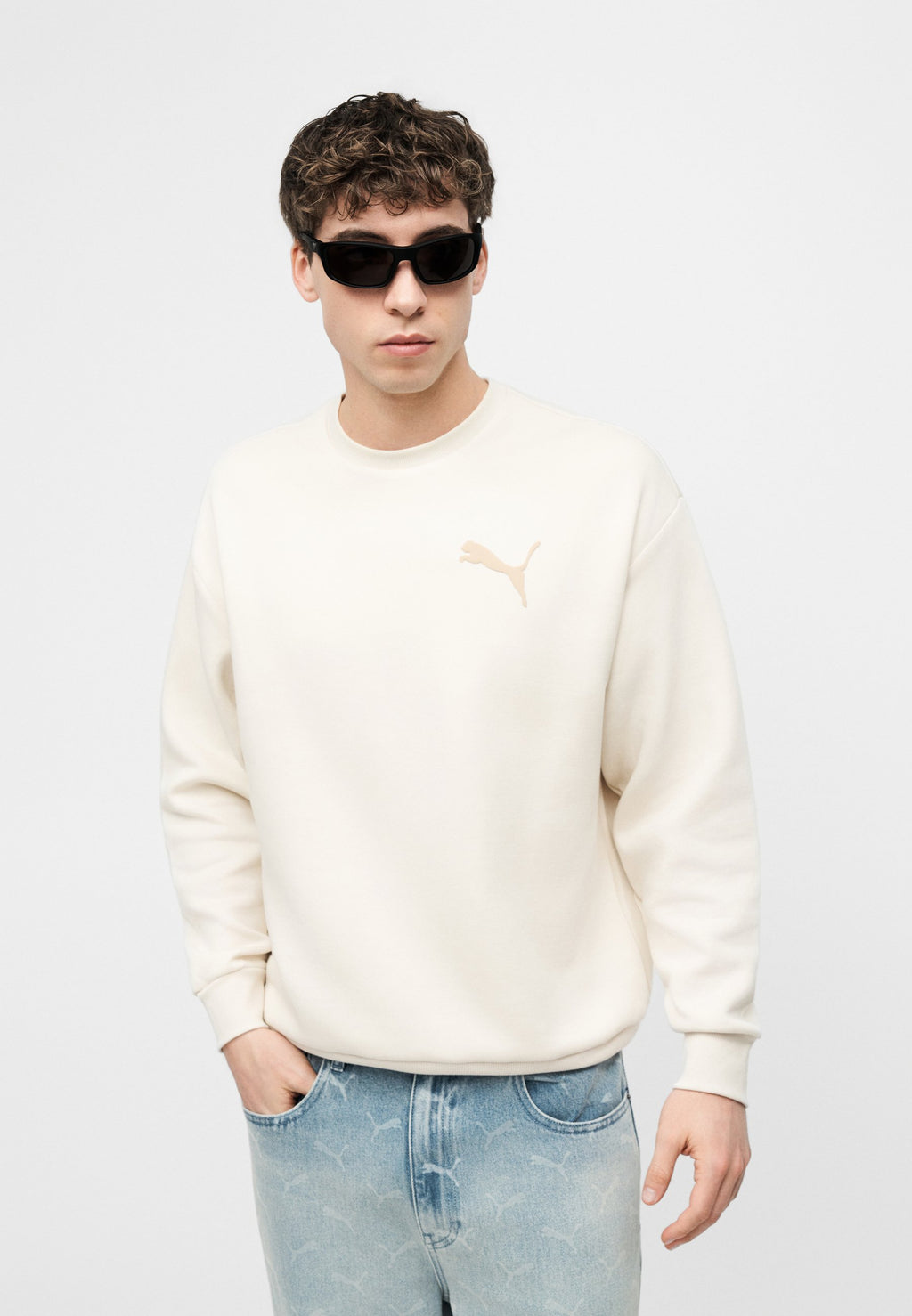 Puma ELEVATED CAT LOGO RELAXED CREW
