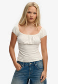 Superdry & Co ATHLETIC ESSENTIALS RUCHED  - Basic T-shirt - off white