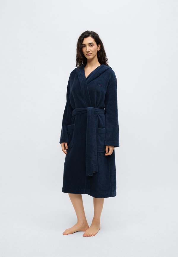 Tommy Hilfiger ESSENTIAL FLAG EMBROIDERY HOODED BATHROBE