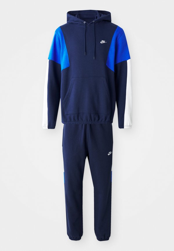 Nike Sportswear M NK CLUB FLEECE HDED TRACK GX SET - Tracksuit - obsidian/white/game royal