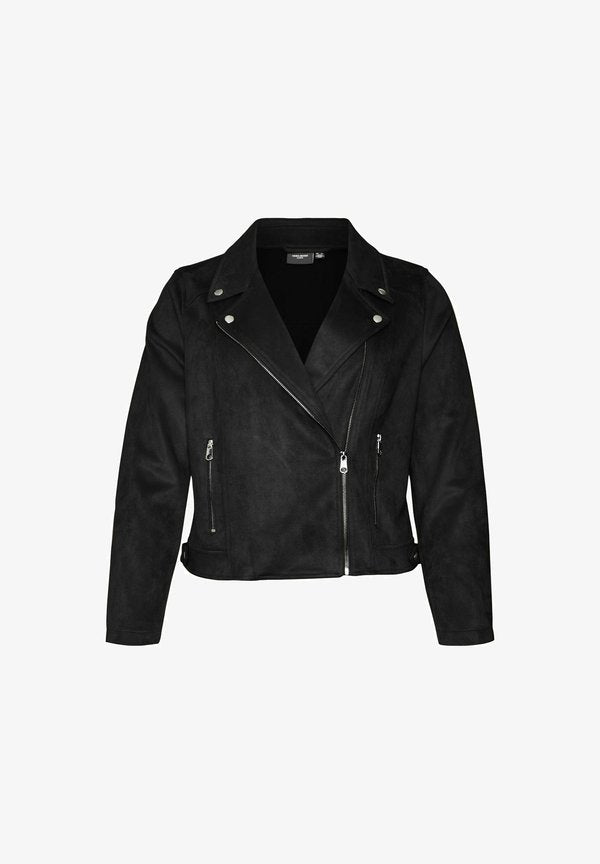 Vero Moda Curve VMCJOSE SHORT JACKET NOOS CUR - Faux leather jacket - black