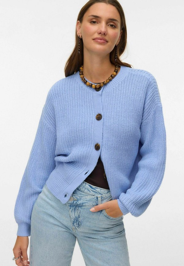 Vero Moda VMLEA O-NECK CARDIGAN  - Cardigan - brunnera blue