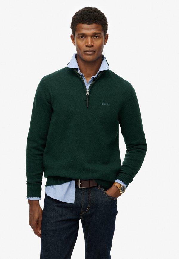 Superdry & Co HALF ZIP - Jumper - forest green marl