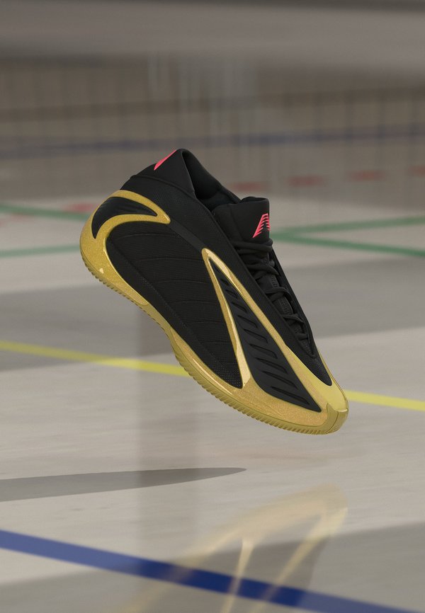 adidas Performance ANTHONY EDWARDS 2 UNISEX - Basketball shoes - core black/gold-coloured metallic/solar turbo