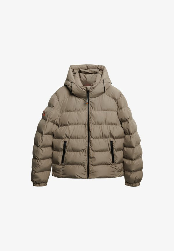 Superdry & Co HOODED SPORTS PUFFER  - Winter jacket - winter twig beige
