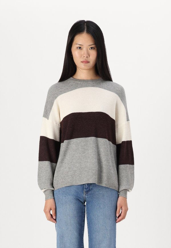ONLY Jumper - medium grey melange/whitecap gray/chicory coffee