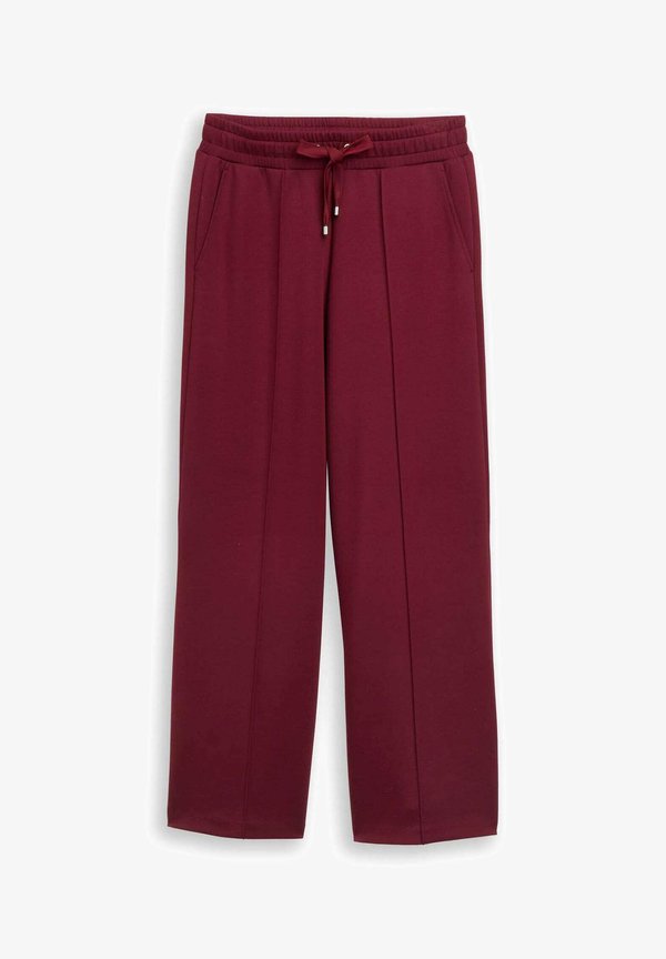 TOM TAILOR TOM TAILOR HOSEN & CHINO WIDE LEG SCUBA HOSE - Tracksuit bottoms - preppy plum