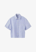 Mango ADULT - Button-down blouse - light blue white