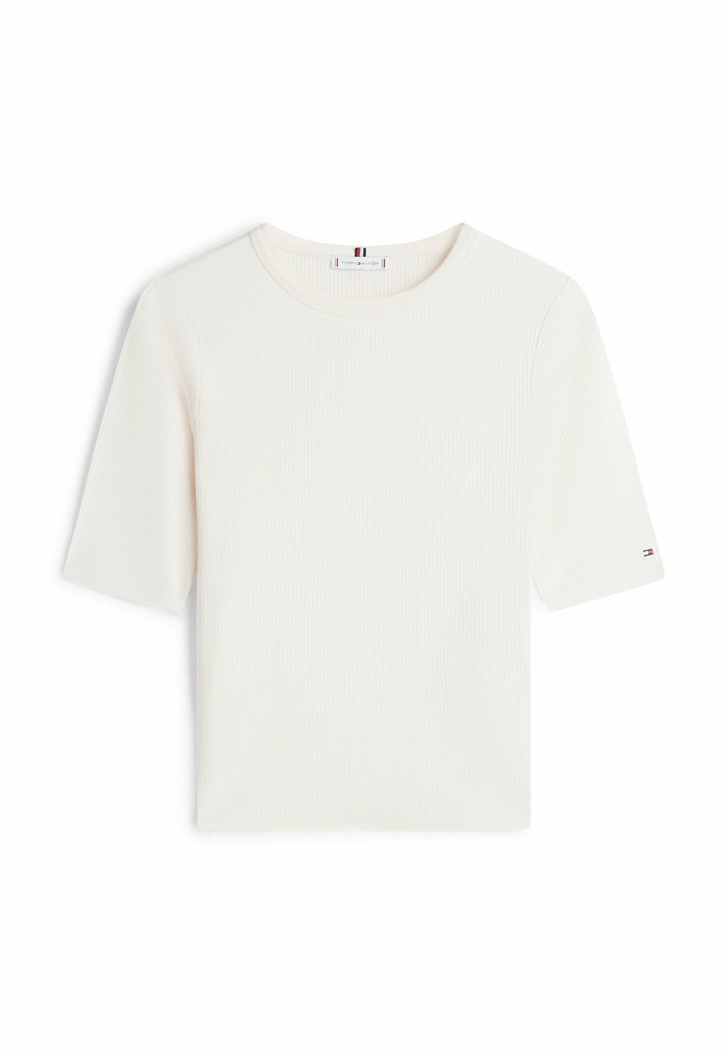 RIBBED SLIM HALF SLEEVE T-SHIRT Media 1