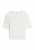 RIBBED SLIM HALF SLEEVE T-SHIRT Media 1