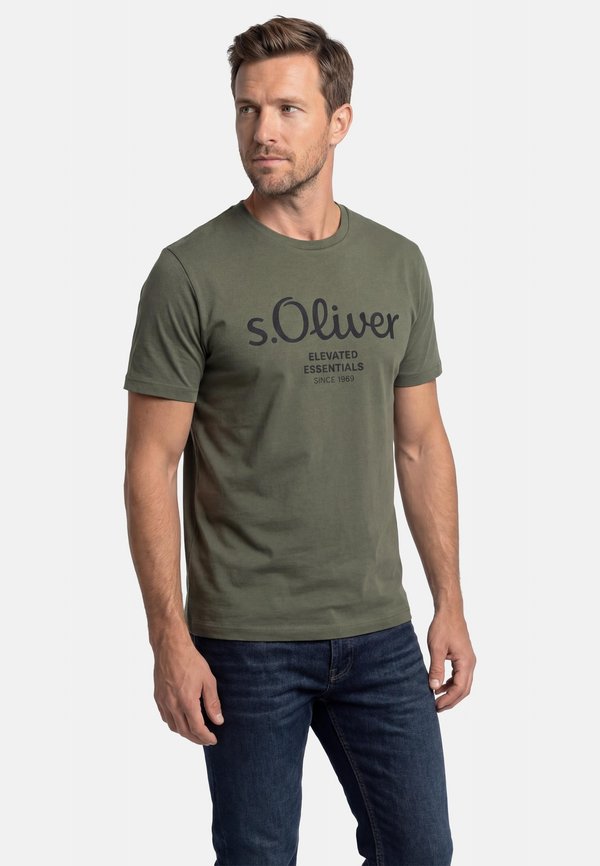 s.Oliver Print T-shirt - dunkelgrün