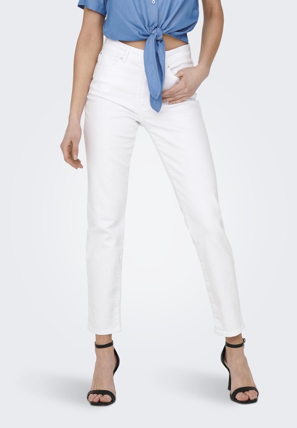 ONLY Straight fit ONLEMILY High waist Ankle length - Slim fit jeans - white
