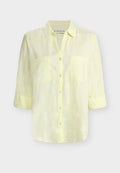 TOM TAILOR BLOUSE WITH SLUB STRUCTURE - Button-down blouse - soft lemon
