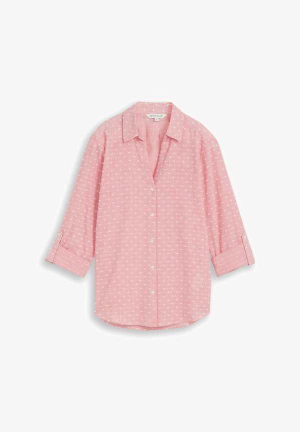 TOM TAILOR HEMDBLUSE MIT STREIFEN - Button-down blouse - red dobby stripe