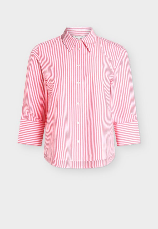TOM TAILOR MODERN STRIPED - Button-down blouse - soft coral white thin stripe