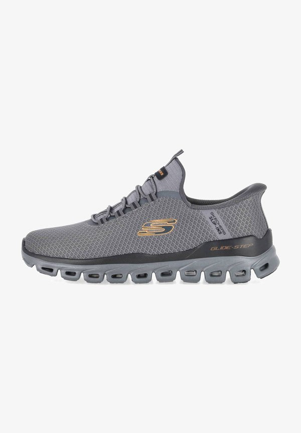 Skechers GLIDE STEP - Trainers - charcoal/orange