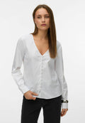 Vero Moda Poplin AWALVA - Blouse - bright white