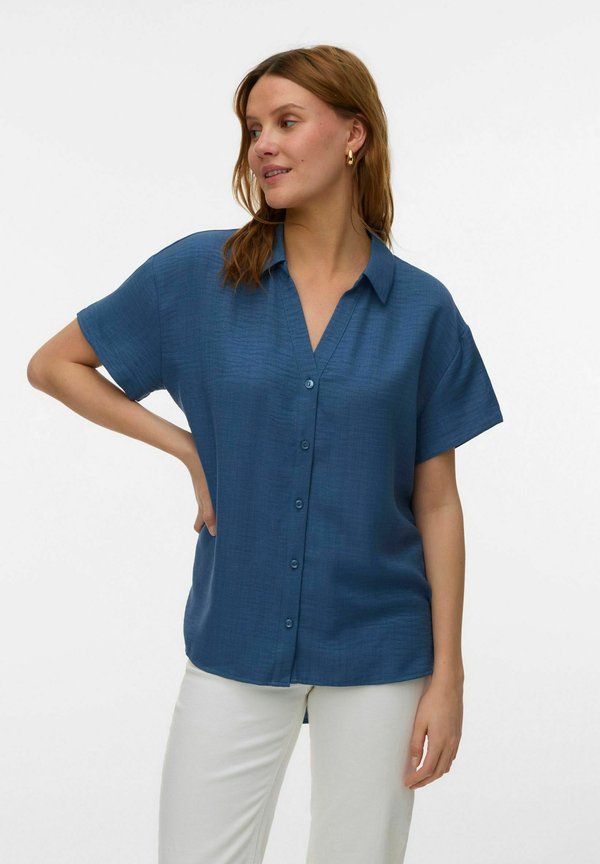 Vero Moda VMMELANEY - Button-down blouse - dark denim