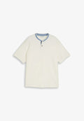 TOM TAILOR TOM TAILOR POLOSHIRTS PLUS SIZE - POLOSHIRT MIT STEHKRAGEN - Basic T-shirt - gardenia white