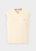 CABLE KNIT V-NECK SWEATER VEST Media 1