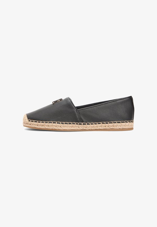 Tommy Hilfiger TH MONOGRAM LEATHER ESPADRILLES - Espadrilles - black