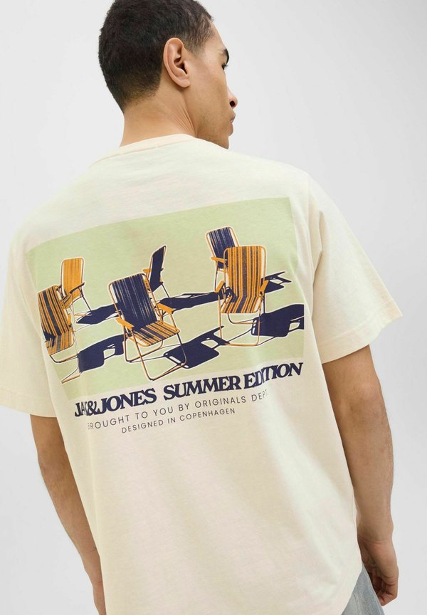 Jack & Jones Printed - Print T-shirt - antique white