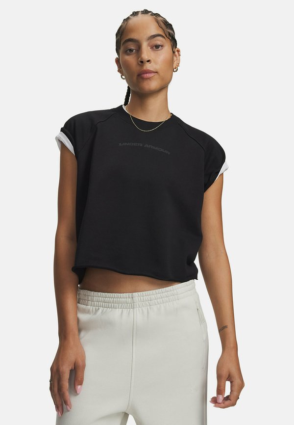 Under Armour ICON WORDMARK CUT OFF - Print T-shirt - ultimate black