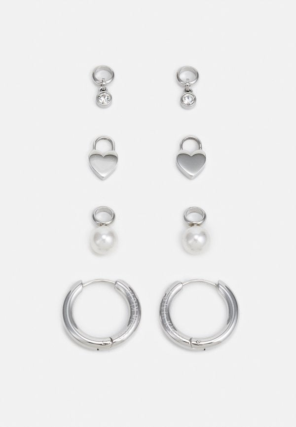 Calvin Klein HUGGIE SET - Earrings - silver-coloured