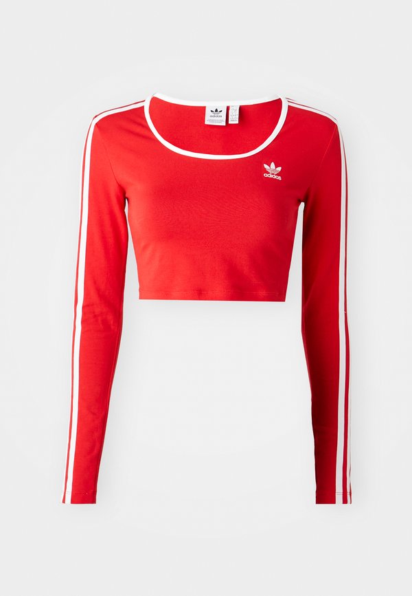 adidas Originals ADICOLOR 3-STRIPES LONG SLEEVE CROP LONG-SLEEVE - Long sleeved top - better scarlet
