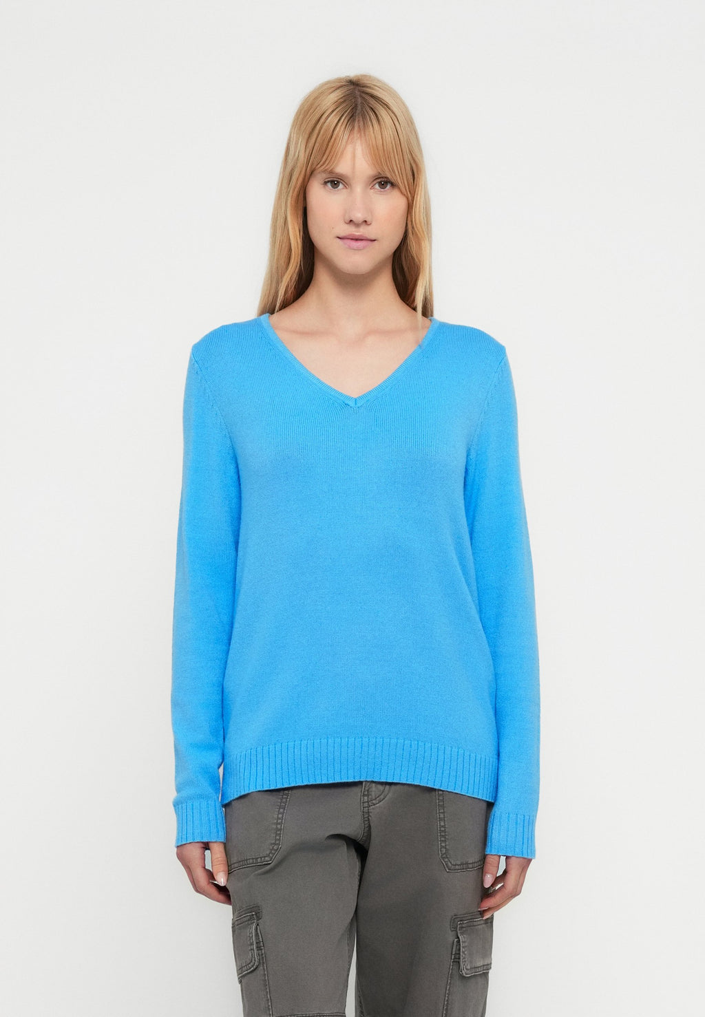 VILA VIRIL V-NECK L/S KNIT TOP - NOOS