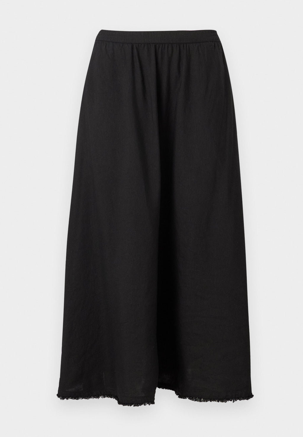 PLEATED LINEN BLEND MIDI A-LINE SKIRT Media 1